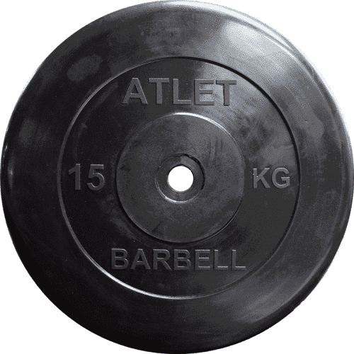 Диск обрезиненный Atlet, 15 кг